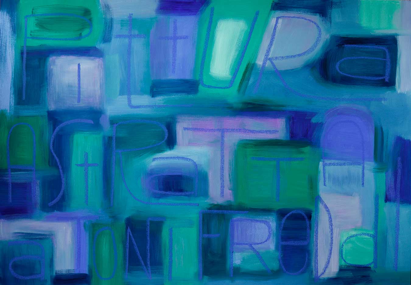 Pittura astratta a toni freddi